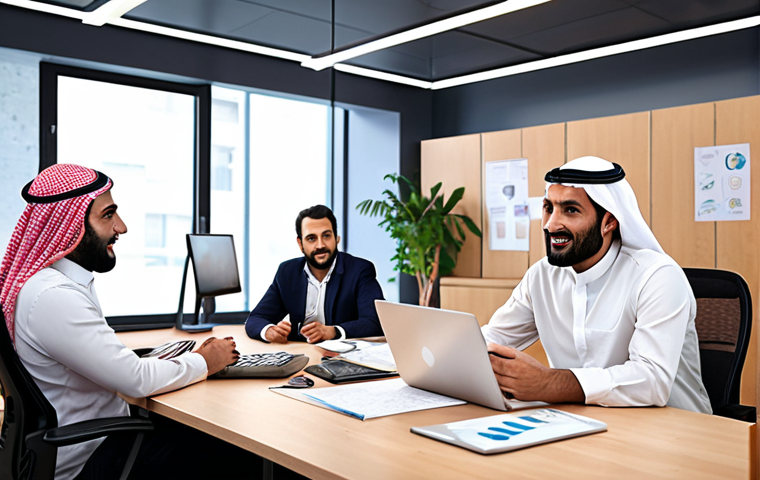**
`A dynamic Arab leader inspiring a team in a modern, collaborative workspace. The leader is engaging in active listening and empowering their team members. The office environment features modern technology and promotes innovation, showcasing a positive and productive atmosphere in local governance.`
**